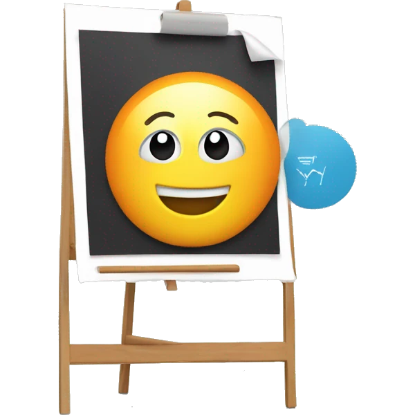 flip chart with chart growing  emoji