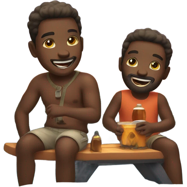 Big boys enjoying outdoor night fun emoji
