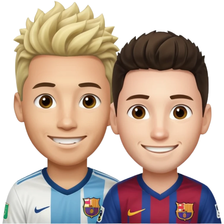 Prime noodle hair ronaldo and prime 2012 messi Smiling in one Photo  emoji