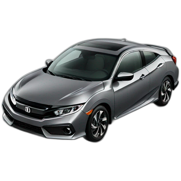 Grey Honda civic x emoji