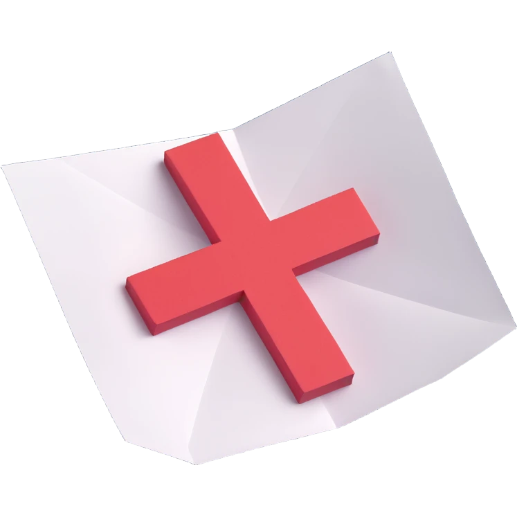 Paper with a red x emoji