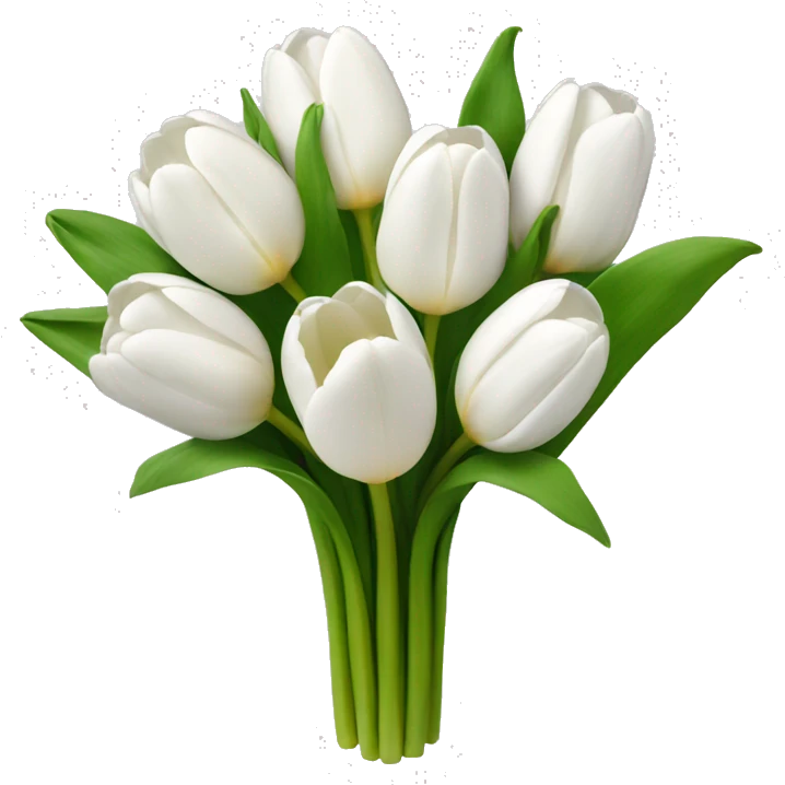 white tulip bouquet  emoji