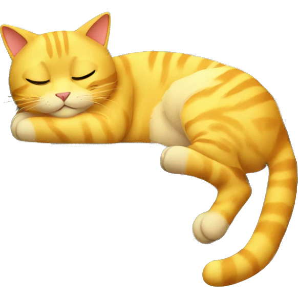 lazy yellow cat lie in sofa emoji