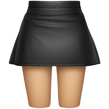 Black leather mini skirt isolated emoji