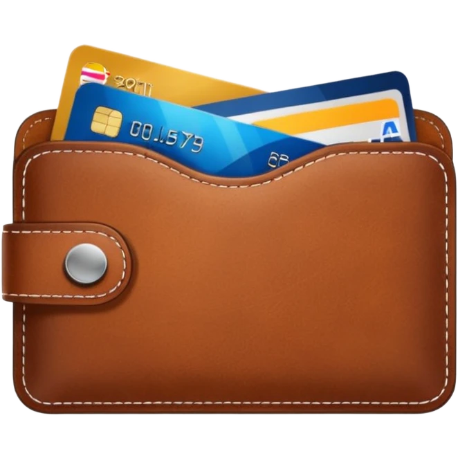 portefeuille marron avec billet et carte bancaire emoji