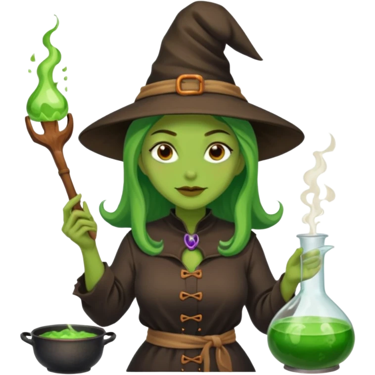 green witch cooking potion emoji