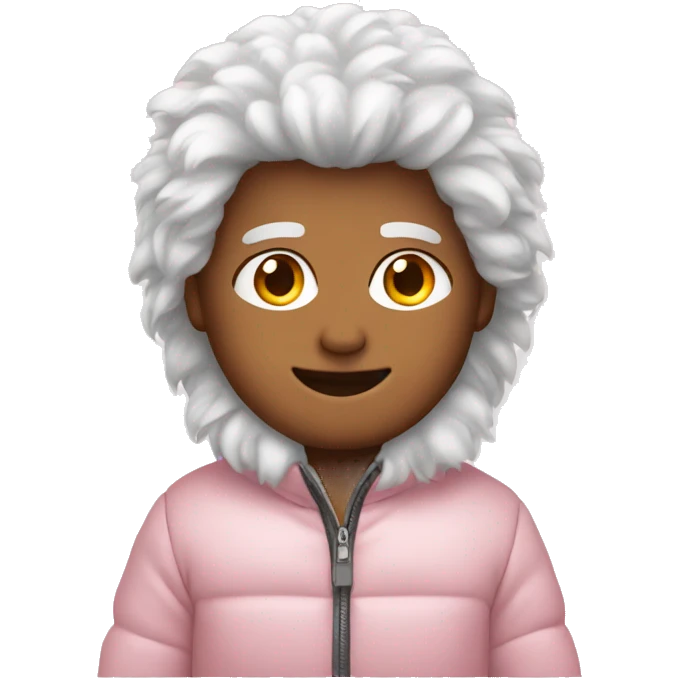 A fluffy light pink jacket emoji