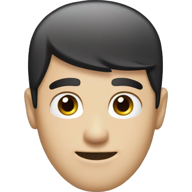 the back of males head black hair white skin purple t shirt emoji