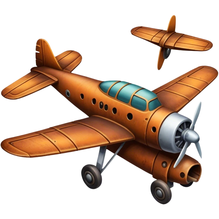 Old style rusty plane, bottom view emoji