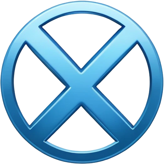 Blue X sign with round border emoji