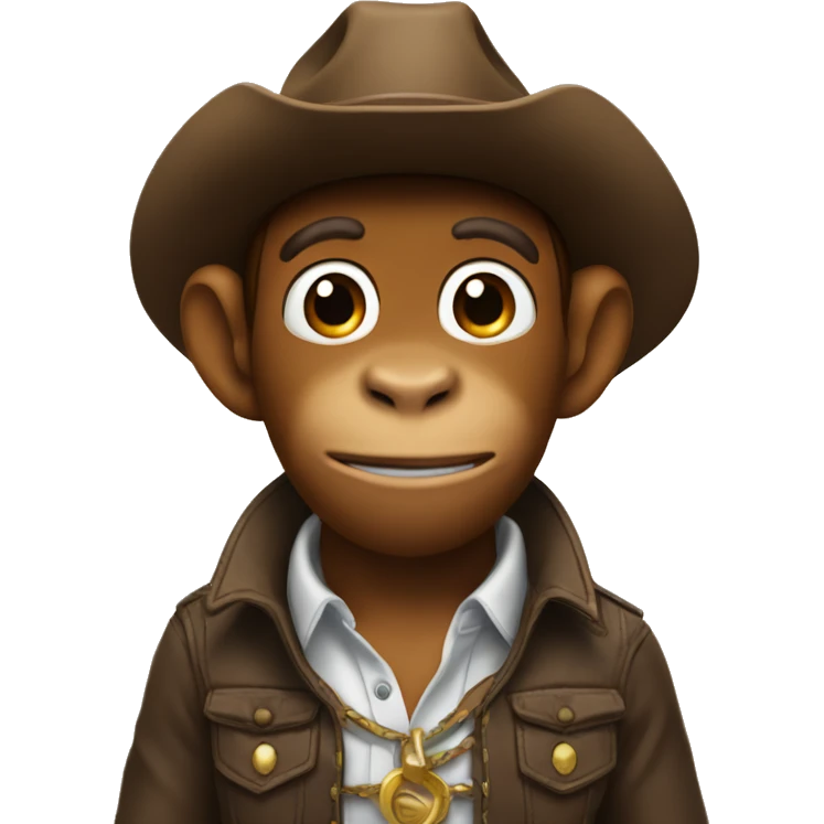 Monkey with a cow boy hat emoji
