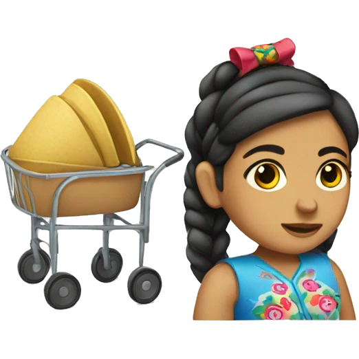 Mexican girl with walker emoji
