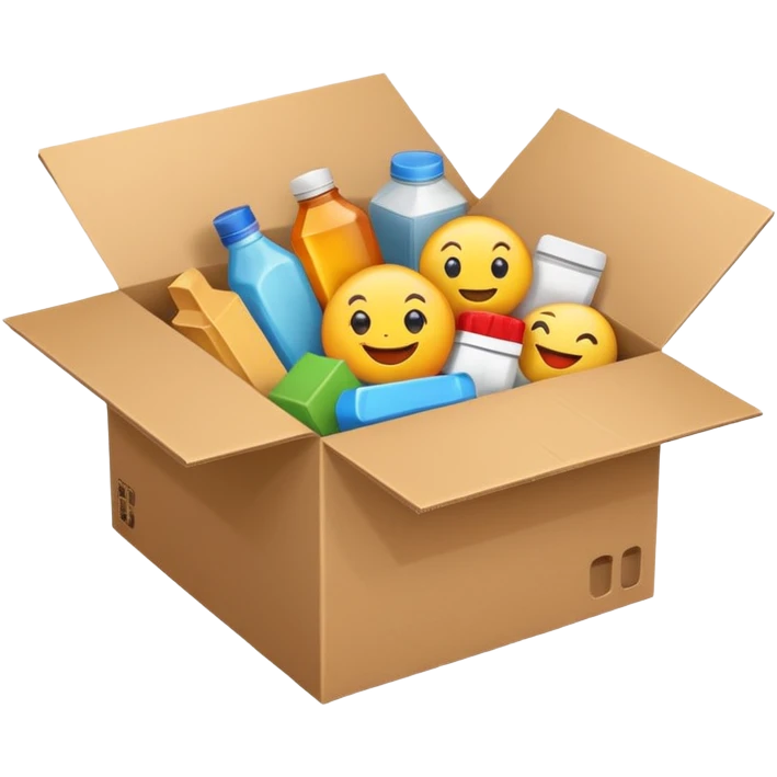 a box with different products emoji