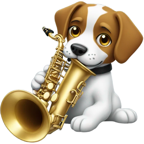 Dog playing saxophone  emoji