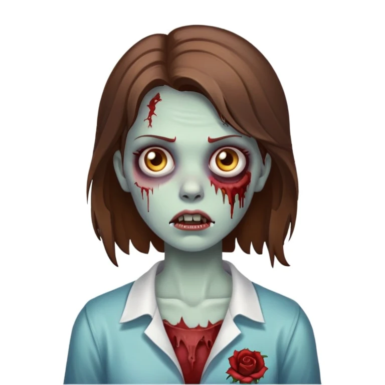 Zombie girl with Brown hair emoji