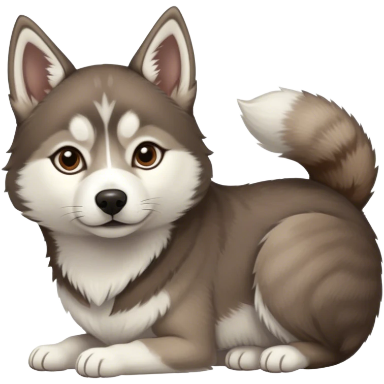 Sable Husky and dark Brown-grey tabby cat emoji