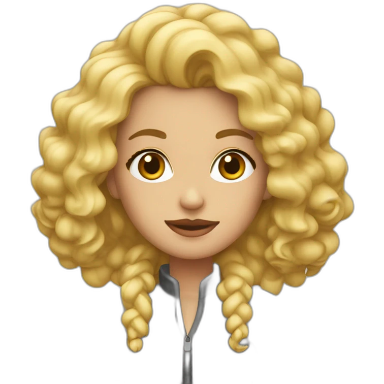Mujer rubia pelo rizado emoji