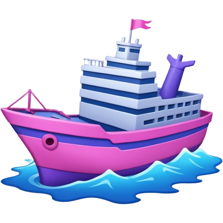 sinking ship in figma colours emoji