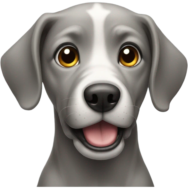 dog with open mouth gaze grey emoji