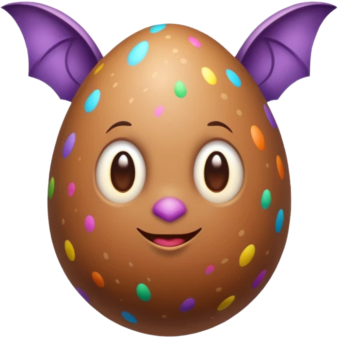 easter egg with bat emoji