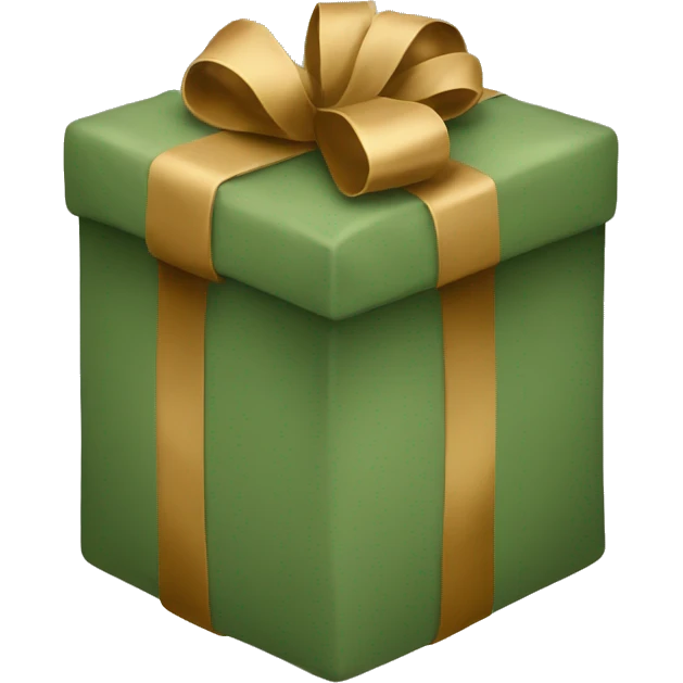 Khaki green christmas present  emoji