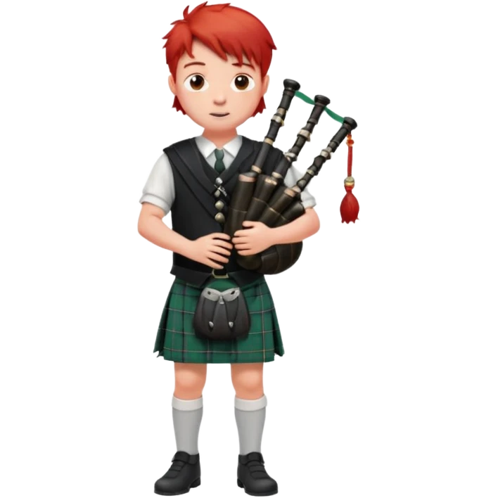 Scotch boy playing bag pipe full body emoji