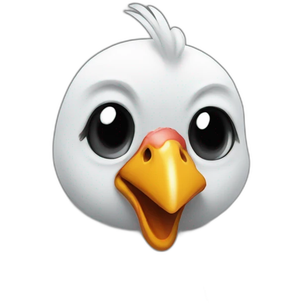 emo haired chicken black eyes emoji