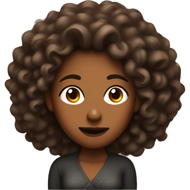 mad brown skin lady with long curly hair crossing her arms emoji