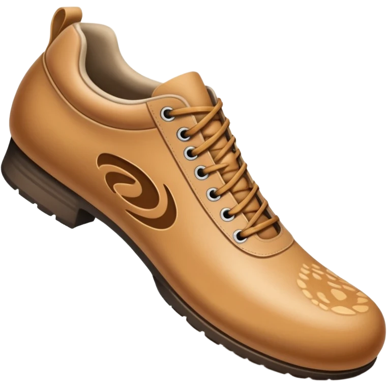 a full human leg with a sneakered foot pressing down on the ground. The shoe sole touches the floor, and directly beneath it a fresh shoe print is clearly visible. Rounded, glossy, smooth, soft shadows, white background.





 emoji