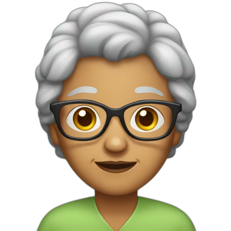 grandmother with glasses emoji