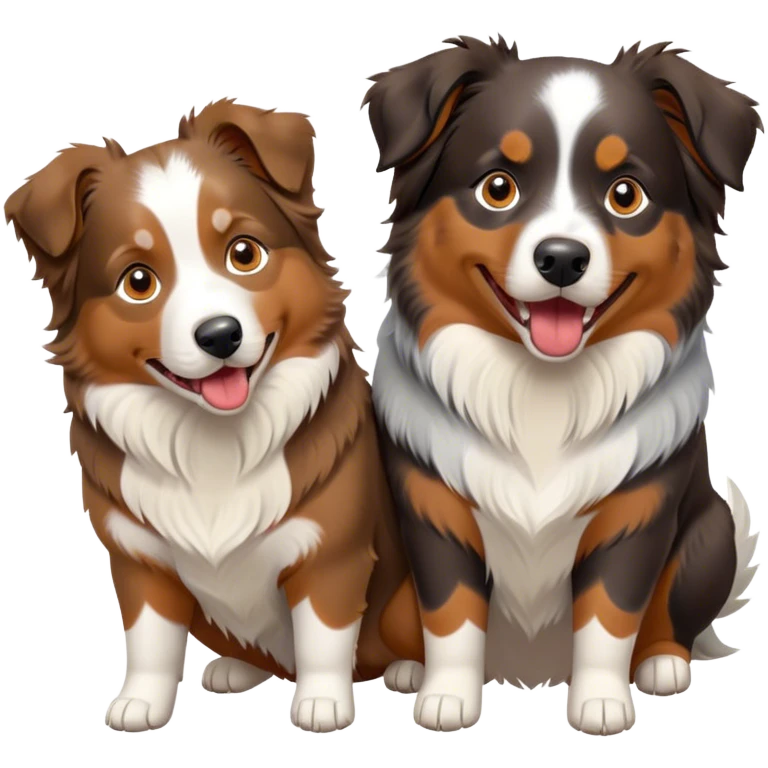 Two aussies playing emoji
