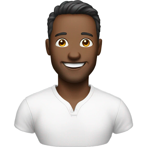 happy man in white-shirt emoji