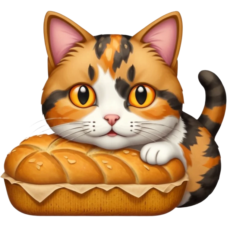 Cat with Loaf of bread emoji