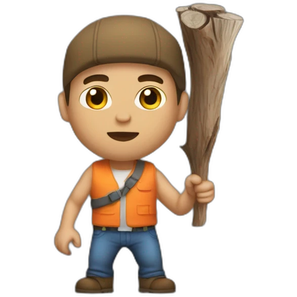 jacked dude logging emoji