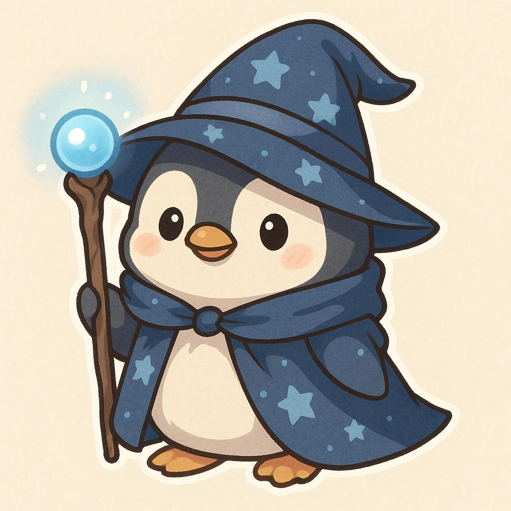 Penguin Wizard emoji