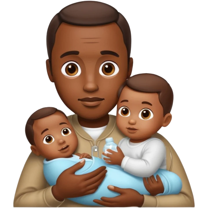 Diddy with baby oil and a baby emoji