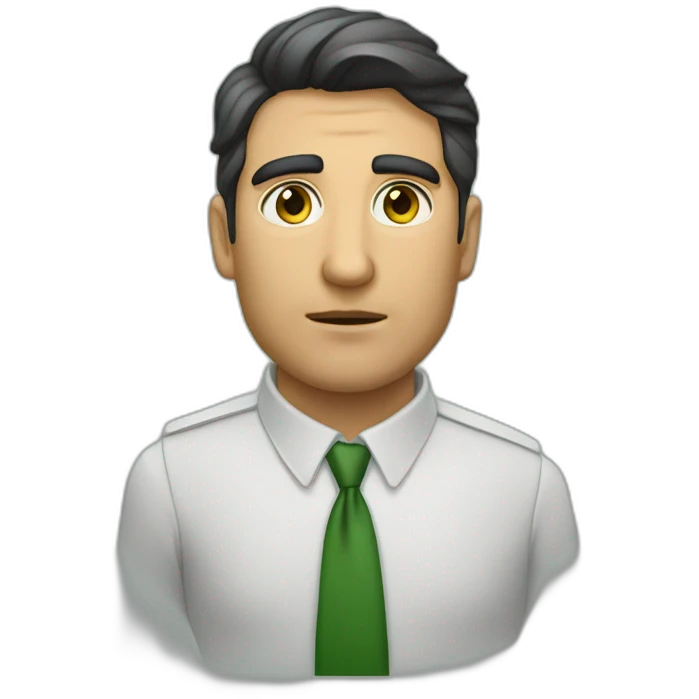 Moreno calvo ojos verdes emoji