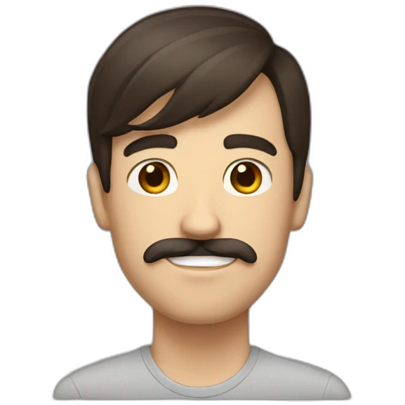 brunette with mustache skinny tall guy emoji