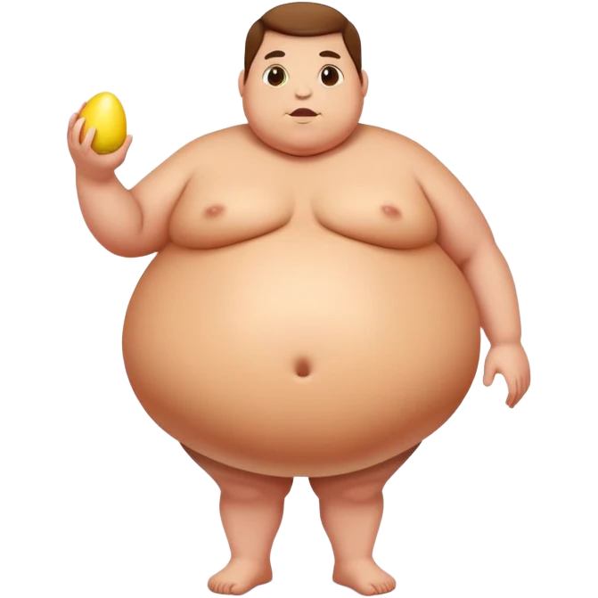excess weight in the abdominal area due to overeating of Easter Egg emoji