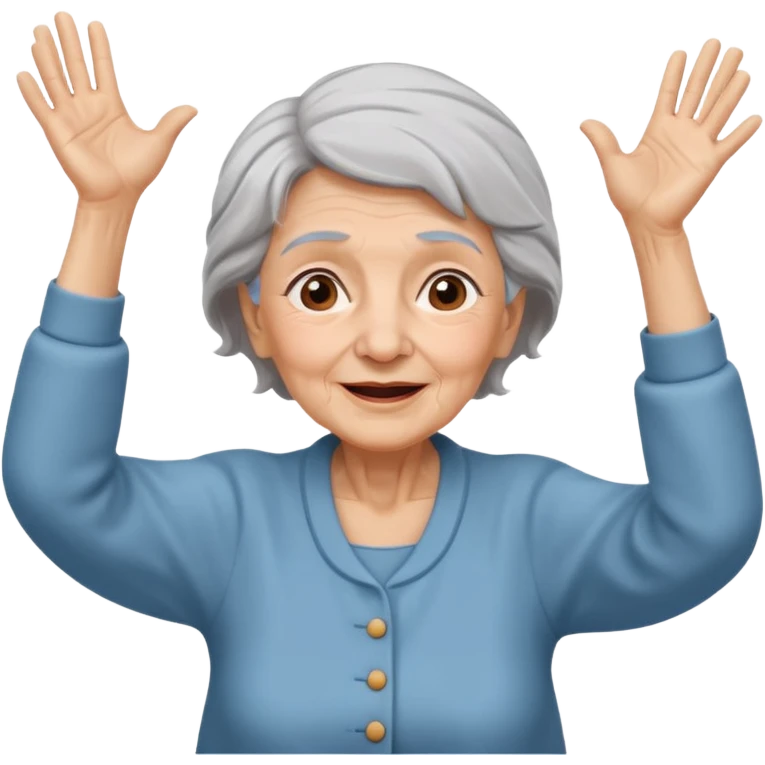 Old lady hands up raise the roof dancing  like she doesn’t care  emoji