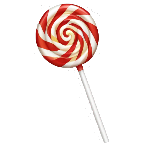 Red and white lollipop emoji