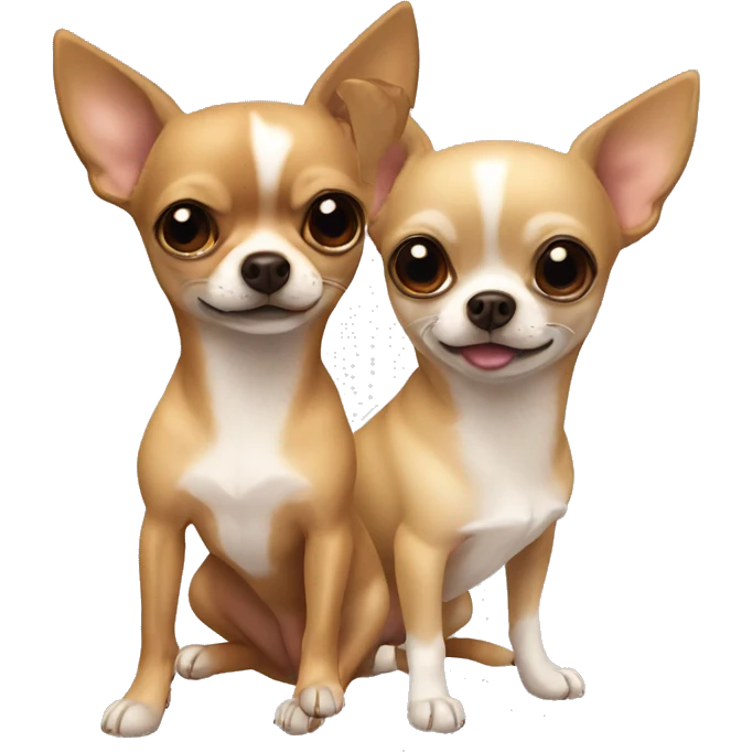 Two chihuahuas, one beige, the other brown emoji