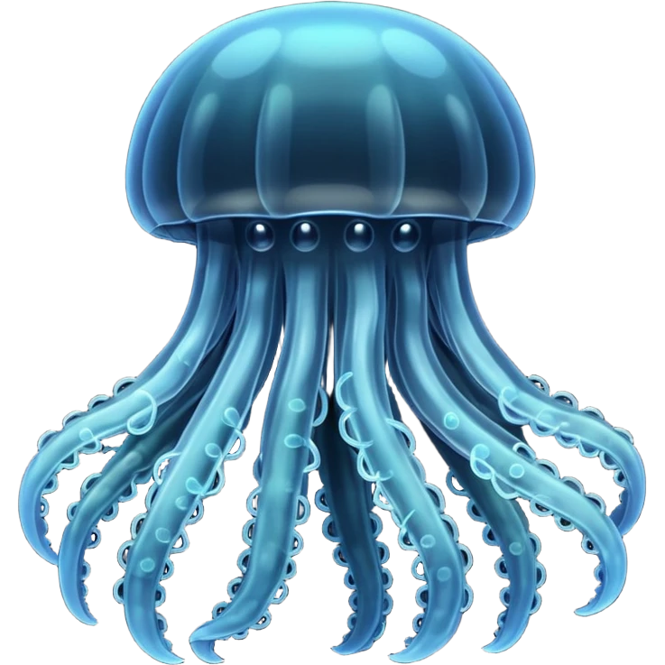 Black jellyfish with two tentacles spreading out emoji