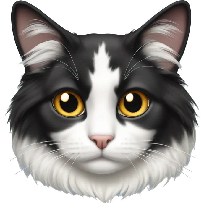 black-and-white cat domestic long-haired emoji