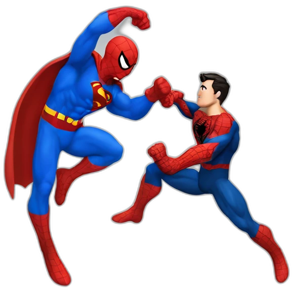 Spider-Man and Superman fighting emoji