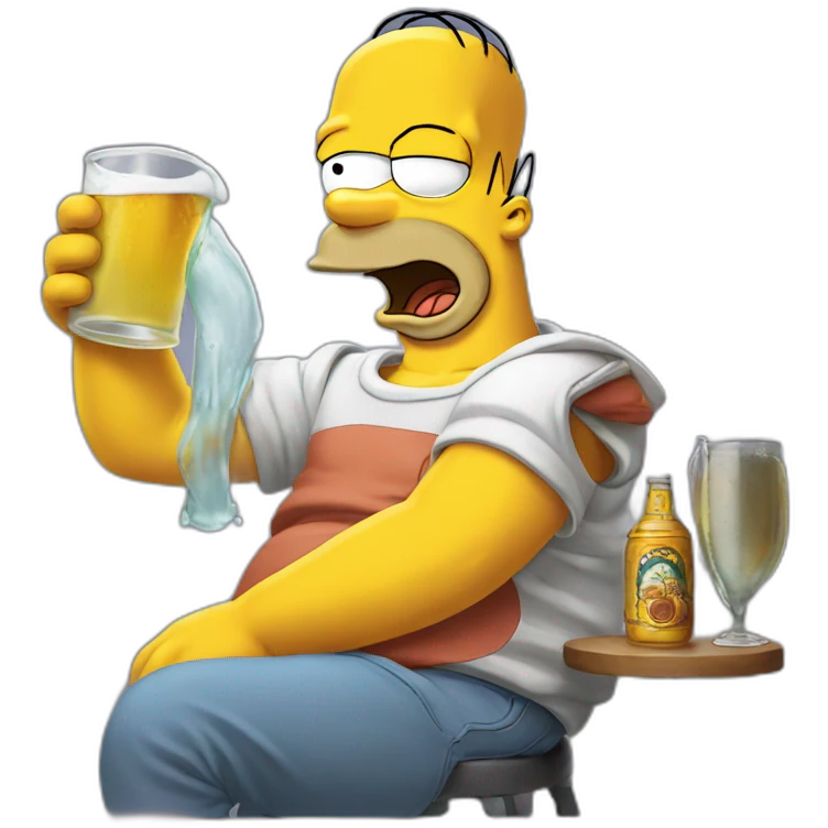 Homer Simpson drinking emoji