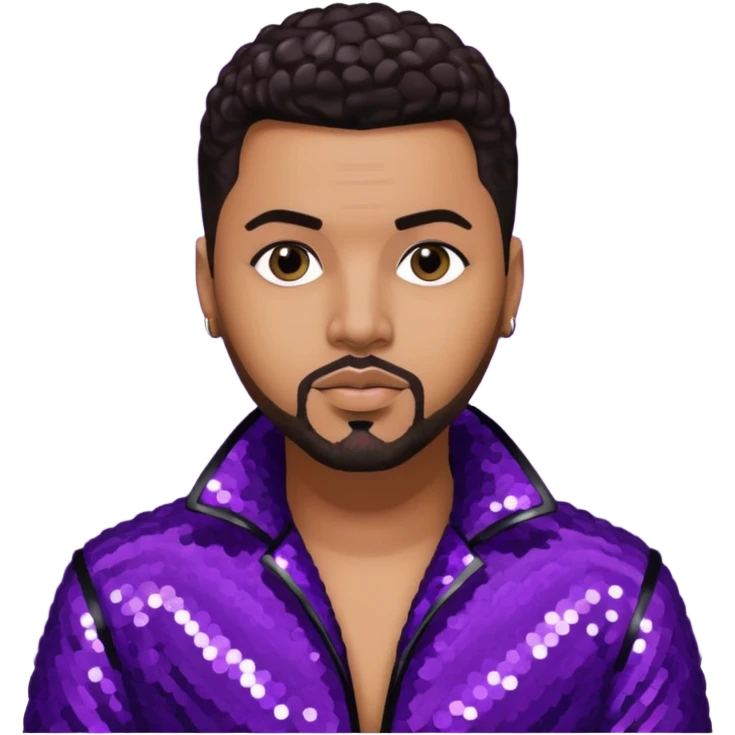 Al B. Sure, R&B Singer with dark brown hair, dark purple sequin outfit emoji