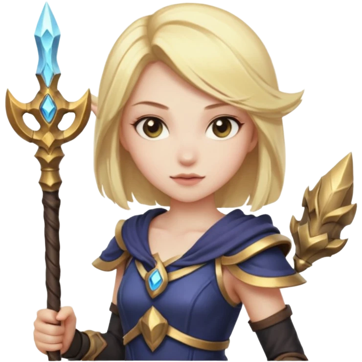 Lux from League of Legends holding her staff, ready for battle emoji