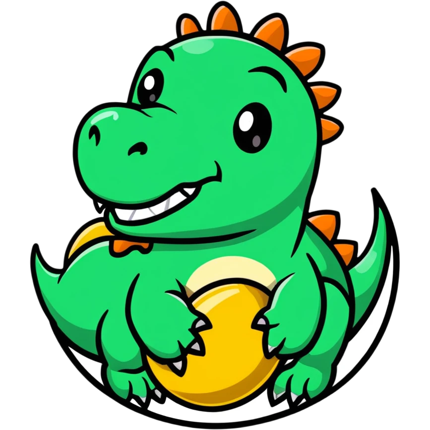 Happy pachycephalosaurus laying an egg emoji