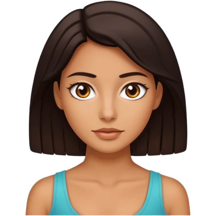 Mujer morena de cabello oscuro y ojos marrones emoji
